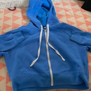 Blue zip up cropped jacket